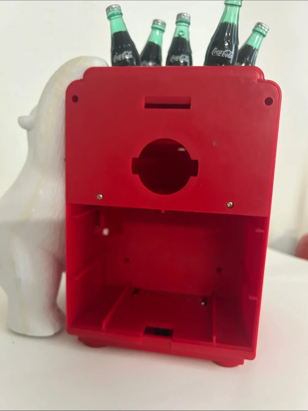 Coca Cola Red and White Polar Bear Bottle-Top Wall Clock It works